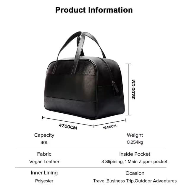 Croco Textured Luxury Duffle Angle 2