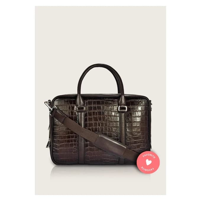 Croco Embossed Laptop Briefcase #516 - AU Prime Bags Manufacturer Mumbai